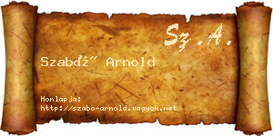Szabó Arnold névjegykártya